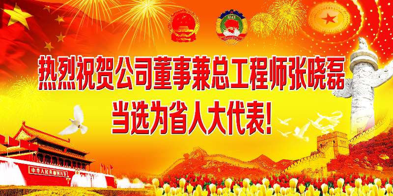 热烈祝贺公司董事兼总工程师张晓磊当选省人大代表